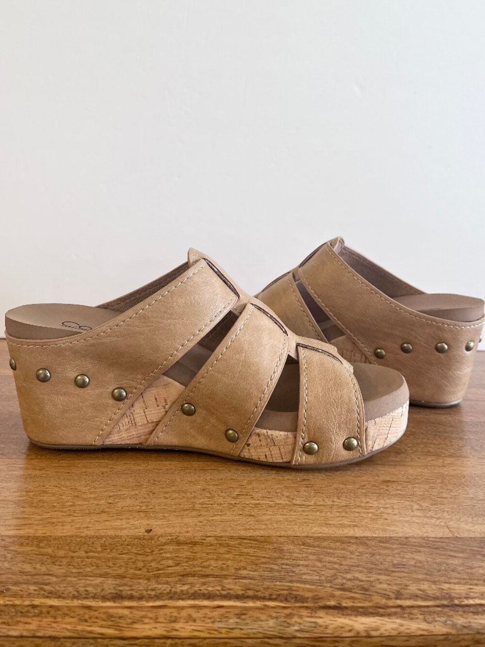 NEW! Corky's "Catch Of The Day" Cork Wedge Sandal Comfort Platform Camel/Tan 6 - Picture 11 of 13